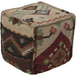 Surya Poufs- (POUF-17) - Floor Pillows And Poufs