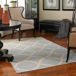 Modern Lattice Area Rug- Baby Blue - Area Rugs