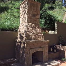 Santa Barbara Sandstone Fireplace - Bricks And Masonry