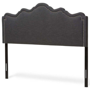 Bowery Hill Contemporary Fabric Upholstered Full Headboard in Gray