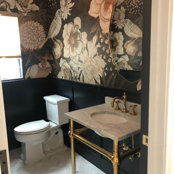 Glamorous Shaker Wainscot hallway bathroom