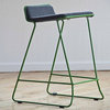 Bleecker Counter Stool, Charcoal Wool with Green Metal Frame, Counter Seat 25" H