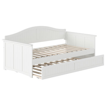 Afi Nantucket Twin Wood Daybed With Twin Size Trundle, White