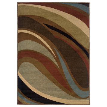 Harrison Abstract Brown Rug, 7'8"x10'10"