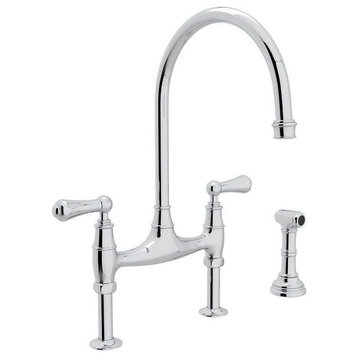 Rohl Perrin and Rowe Bridge Kitchen Faucet, Chrome