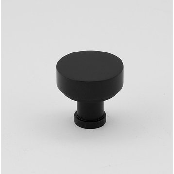 Alno A716-18 Moderne 1-1/8" Round Modern Disc Mushroom Solid - Matte Black