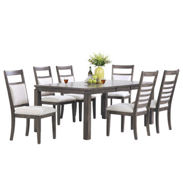 Shades Of Gray 7 Piece 82" Rectangular Extendable Dining Set | Seats 8