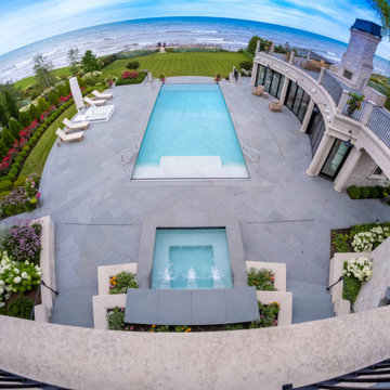 Wilmette, IL Rectilinear Swimming Pool with Separate Hot Tub