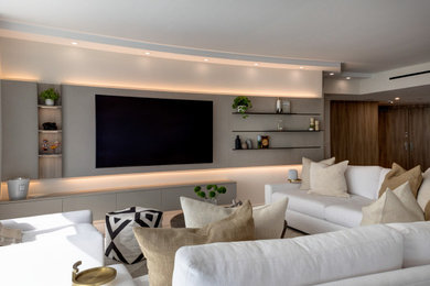 Example of a trendy family room design in Miami