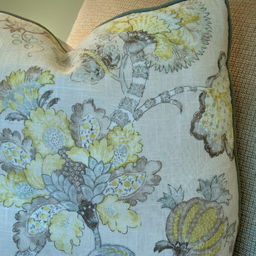 Upscale Transitional Living Room Throw Pillow AFTER