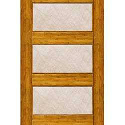 BM-15 Interior Bamboo Contemporary 5 Lite Silk Glass Single Door - Interior Doors