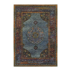 Oriental Weavers Andorra Traditional Rug, Blue, 3'3"x5'2"