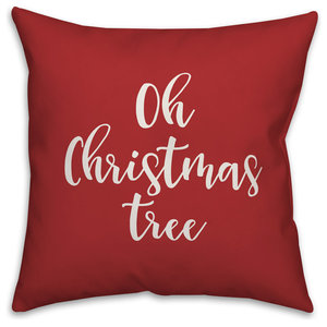 Feliz Navidad Red 18x18 Throw Pillow Contemporary Decorative Pillows By Designs Direct
