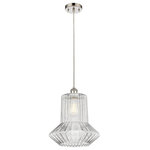 Innovations Lighting - Springwater 1-Light Pendant, Polished Nickel, Clear Spiral Fluted - A truly dynamic fixture, the Ballston fits seamlessly amidst most decor styles. Its sleek design and vast offering of finishes and shade options makes the Ballston an easy choice for all homes.
