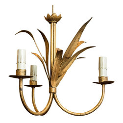 Vintage Spanish Metal 3-Light Chandelier - Chandeliers