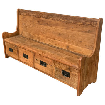 Church Pew Style Bench with Storage