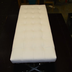 Leather White Bench - Products