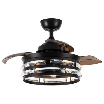 35.83 in Modern Ceiling Fan with 3  Retractable Blades and Remote