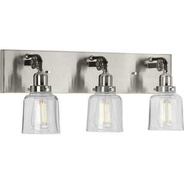 Rushton Collection 3-Light Bath and Vanity, Brushed Nickel