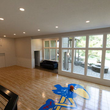 Two-Tiered Basement Designed for Family Fun