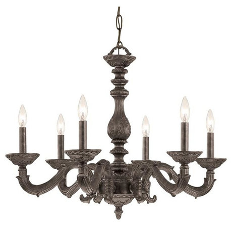 Crystorama 5126VB Six Light Chandelier Paris Market Venetian Bronze