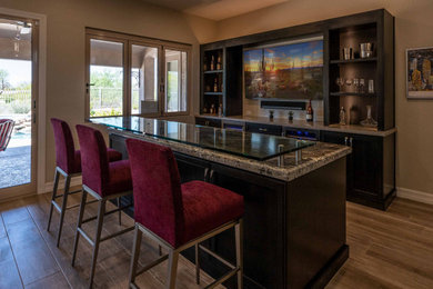 Transitional home bar photo in Phoenix