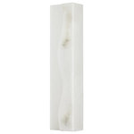 Hudson Valley - Sanger 1-Light Wall Sconce, Soft White - Sanger brings a wave-like element to an alabaster box sconce, feeling on-trend and high-end. The graphic detail adds a sense of movement to the design and creates a beautiful accent when lit. This elevated sconce is a welcoming addition to any interior.
