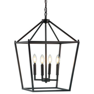 JONATHAN Y Lighting JYL7437 Pagoda 4 Light 16"W LED Taper Candle - Oil Rubbed