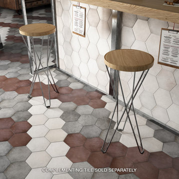 Heritage Hex Wine Porcelain Floor and Wall Tile