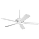 Progress - Progress Air Pro - 52" Ceiling Fan, White Finish - 52" indoor/outdoor patio fan from AirPro. This fan includes 5 White blades with ABS all-weather material, White finish, and 15 year limited warranty. Powerful AirPro motor features 3-speed, triple-capacitor control that can also be reversed to provide year-round comfort. Quick install canopy securely holds fan for wiring during installation.    White blades with ABS all-weather material and White finish  Powerful and reversible 3-speed motor w/ triple-capacitor control  Quick install canopy securely holds fan during installation  UL listed for wet locations    Rod Length(s): 4.25  Warranty: 1 WarrantyAir Pro 52" Ceiling Fan White *UL: Suitable for wet locations*Energy Star Qualified: n/a  *ADA Certified: n/a  *Number of Lights:   *Bulb Included:No *Bulb Type:No *Finish Type:White