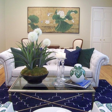 Navy and Green Living Room -- Deena Doherty