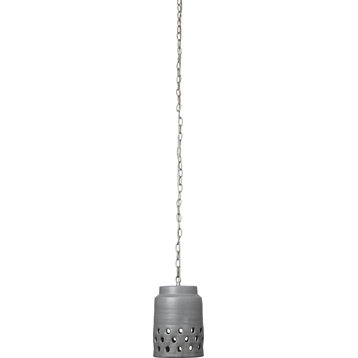 Perforated Pendant Matte Grey, Tall