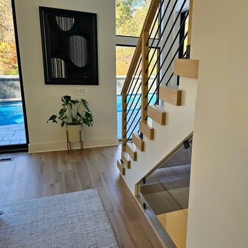 Project #111 | Open-Riser Staircase with Glass Panel Detail