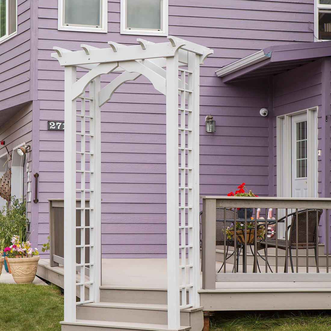 Trex Front Porch with Arbor Entryway