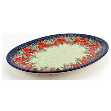 Polish Pottery Large Platter, Pattern Number: 296ar