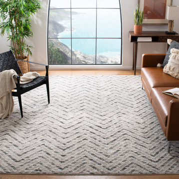 Safavieh Adirondack Collection ADR104 Rug, Ivory/Charcoal, 6' Square