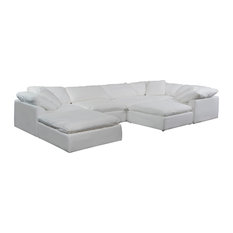 Sunset Trading 7 Piece Slipcovered Sofa with Ottomans� SU-1458-81-3C-2A-2O