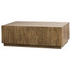 48" Long Irmina Coffee Table Solid Wood Natural Finish Multiple Small Planks