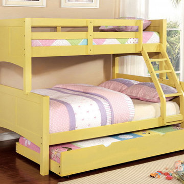 Prismo II Twin over Full Trundle Bunk Bed | Yellow