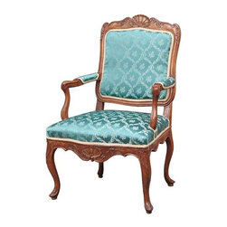 French/Swedish Louis XV Walnut Armchair (Fauteuil) - Armchairs And Accent Chairs