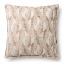 45CM CUSHIONS 2 X FILLED TWO-TONE METALLIC TAUPE BEIGE GOLD PIPED 18”