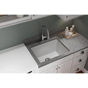 ELGU251912PDWH0 Quartz Classic 25" Laundry Sink with Perfect Drain, White