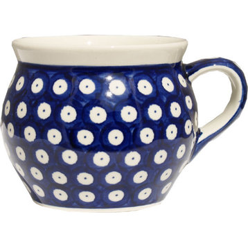 Polish Pottery Potbelly Coffee Mug, Pattern Number: 42
