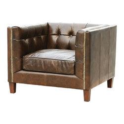 Abbott Club Chair- Saddle Cocoa - Armchairs And Accent Chairs