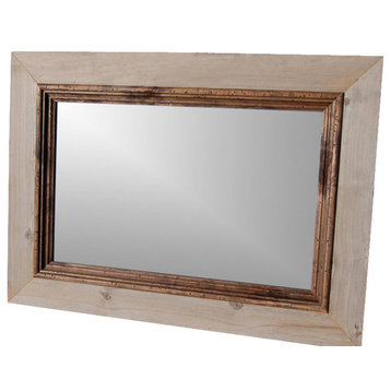 Rustic Mirror Cabin Mirror With Deep Alder Stepped Molding, 30x36
