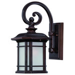 Acclaim - Acclaim Somerset 1-Light Outdoor Wall Light 8102ABZ - Architectural Bronze - Somerset features a craftsman style that is sure to add the right amount of pizazz to any space. Sharp lines and angles frame in beautiful, frosted linen glass. This rectangular lantern is completed by a curved, shapely roof.