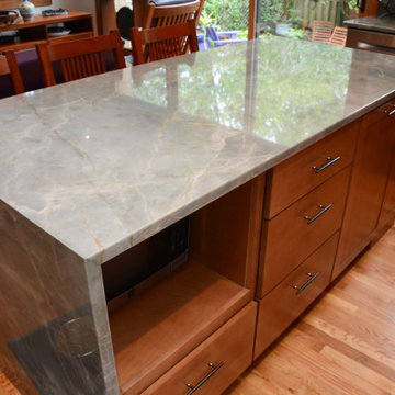 Silver Spring, MD Mitered Edge Quartzite Tops Kitchen Remodel