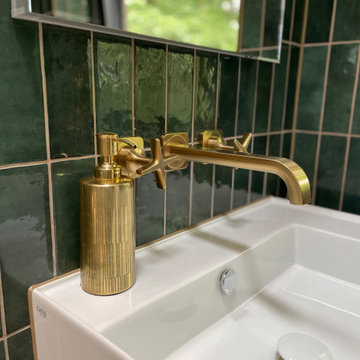 Gold wall mounted taps