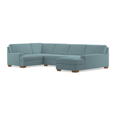 Bradbury 3-Piece Sectional Sofa, Cloud Velvet, Chaise on Right