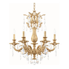 Milano 6 Light Chandelier French Gold Clear Optic Crystal